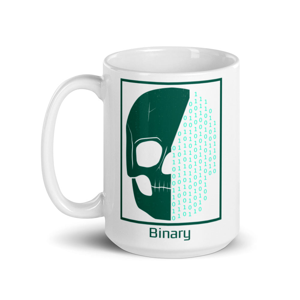 Skull + Binary Numbers | mug